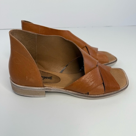 Free People Sun Valley Flat Sandals Women Size 7 Leather Tan Color - Picture 2 of 14